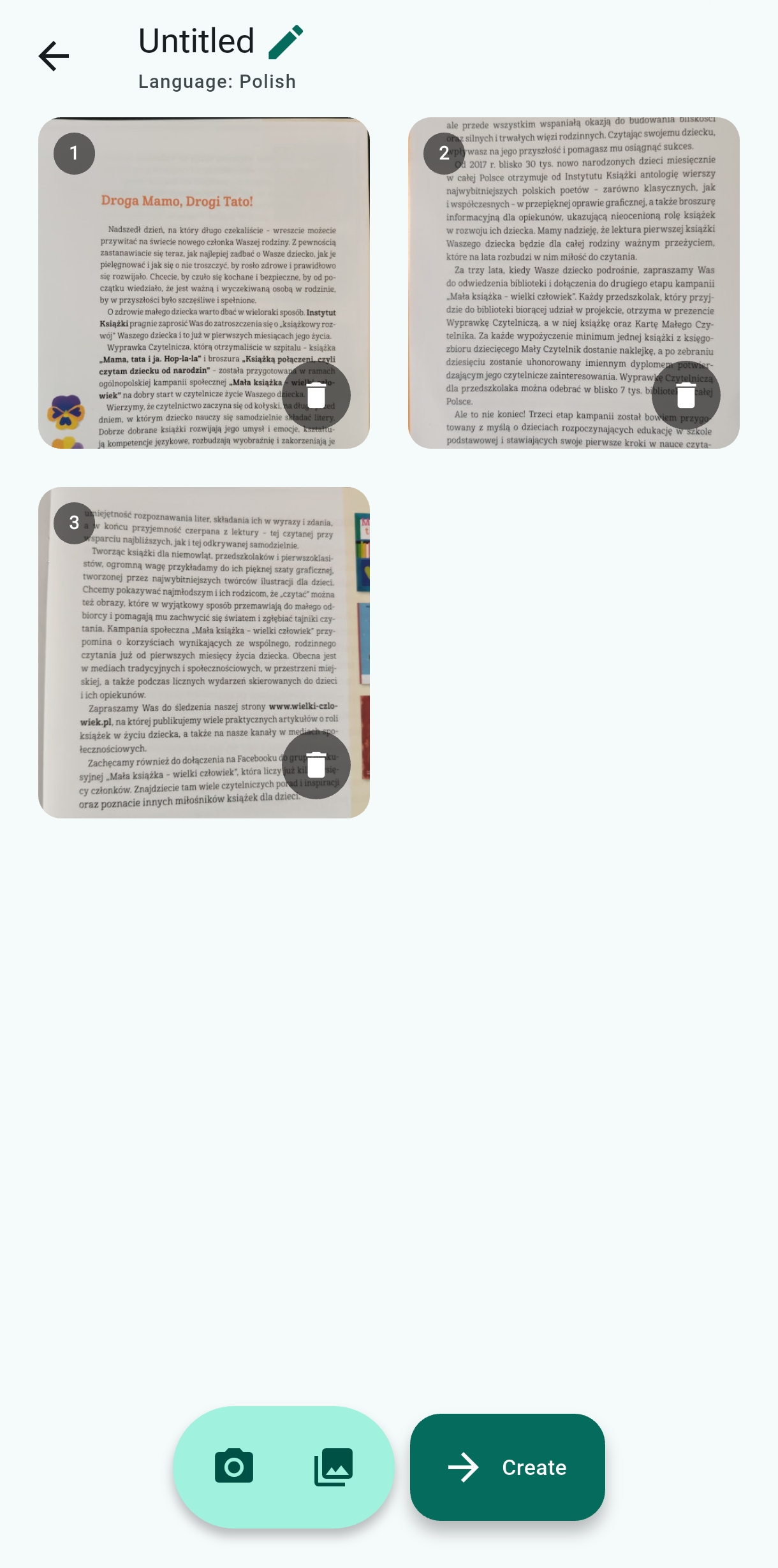 Scan book pages with your phone camera